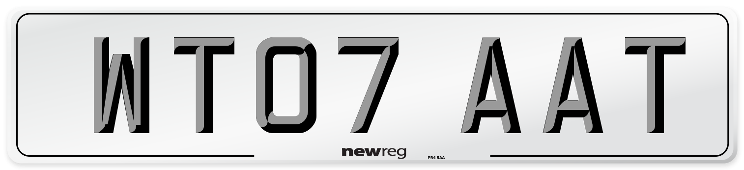 WT07 AAT Number Plate from New Reg